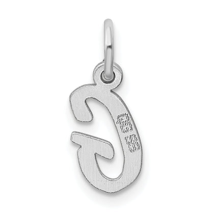 Sterling Silver Rhodium-Plated Script Letter G Initial Charm