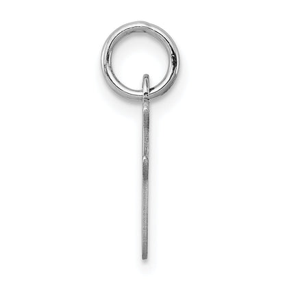 Sterling Silver Rhodium-Plated Script Letter I Initial Charm