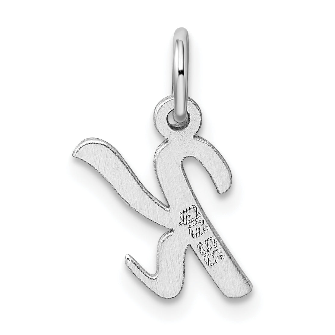 Sterling Silver Rhodium-Plated Script Letter K Initial Charm
