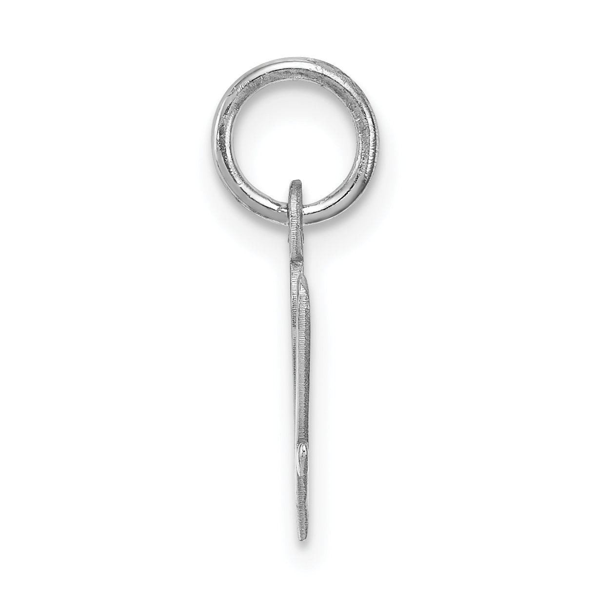 Sterling Silver Rhodium-Plated Script Letter V Initial Charm