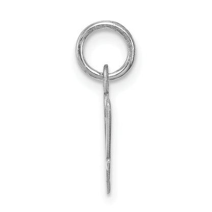 Sterling Silver Rhodium-Plated Script Letter V Initial Charm