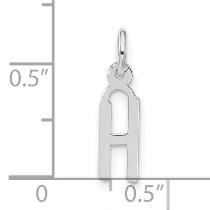 Sterling Silver Small Slanted Block Initial H Charm
