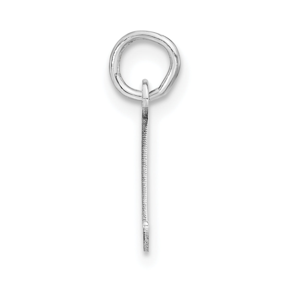 Sterling Silver Rhodium-Plated Small Slanted Block Initial J Charm