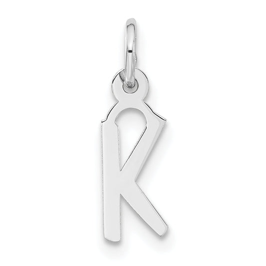Sterling Silver Small Slanted Block Initial K Charm