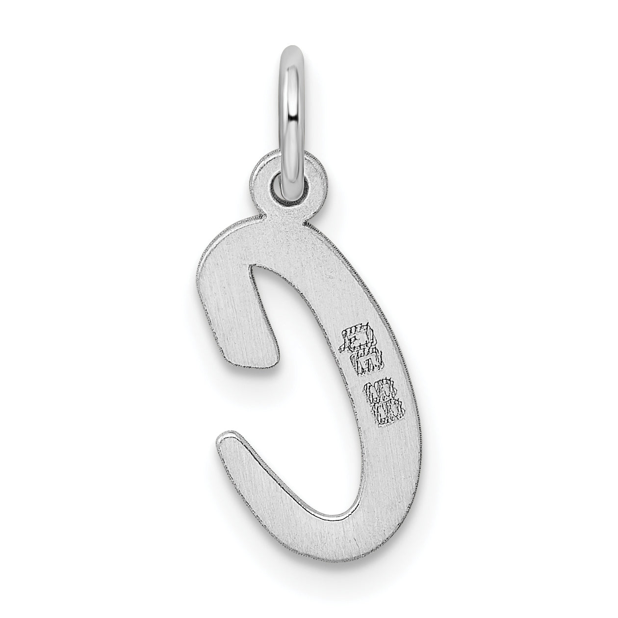 Sterling Silver Rhodium-Plated Script Letter C Initial Charm