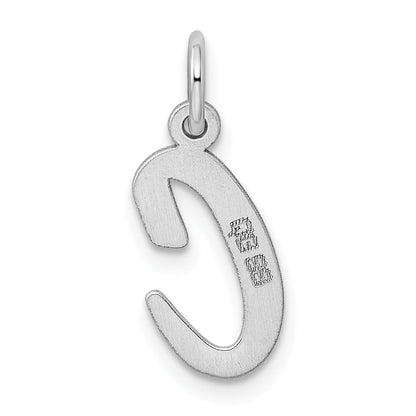 Sterling Silver Rhodium-Plated Script Letter C Initial Charm