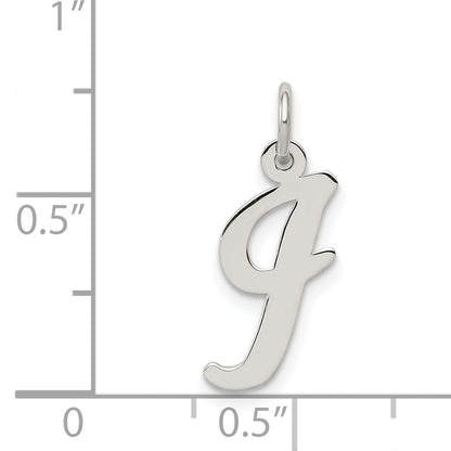 Sterling Silver Rhodium-Plated Script Letter I Initial Charm
