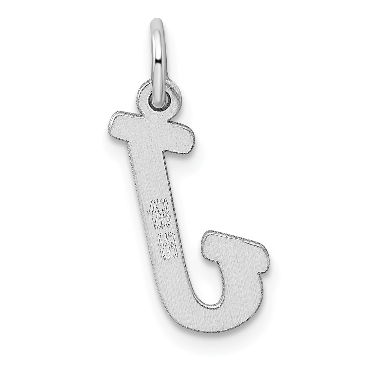 Sterling Silver Rhodium-Plated Script Letter J Initial Charm