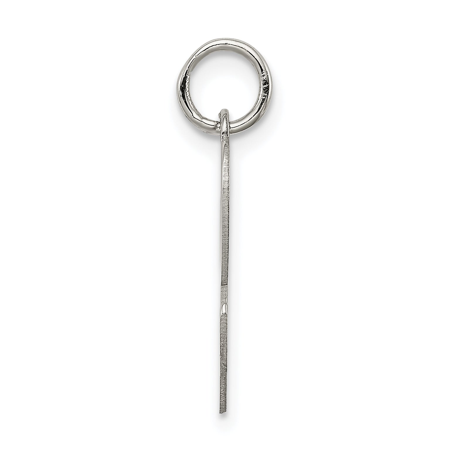 Sterling Silver Rhodium-Plated Script Letter L Initial Charm