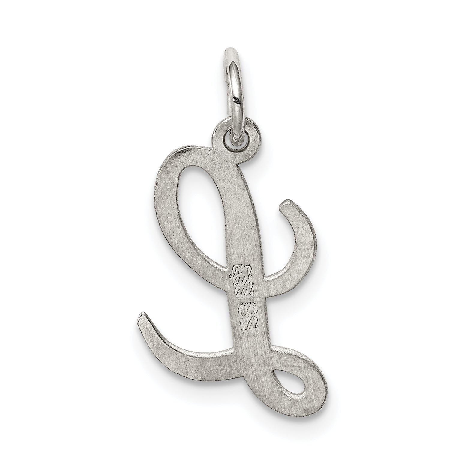 Sterling Silver Rhodium-Plated Script Letter L Initial Charm