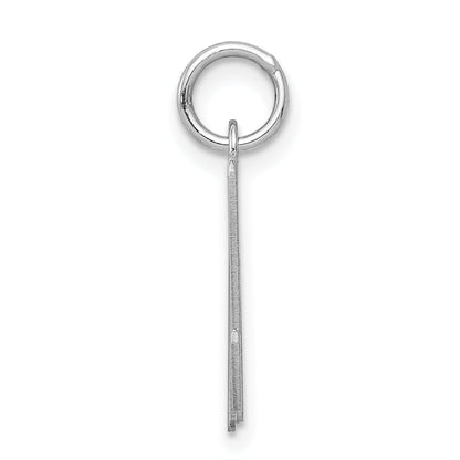 Sterling Silver Rhodium-Plated Script Letter M Initial Charm