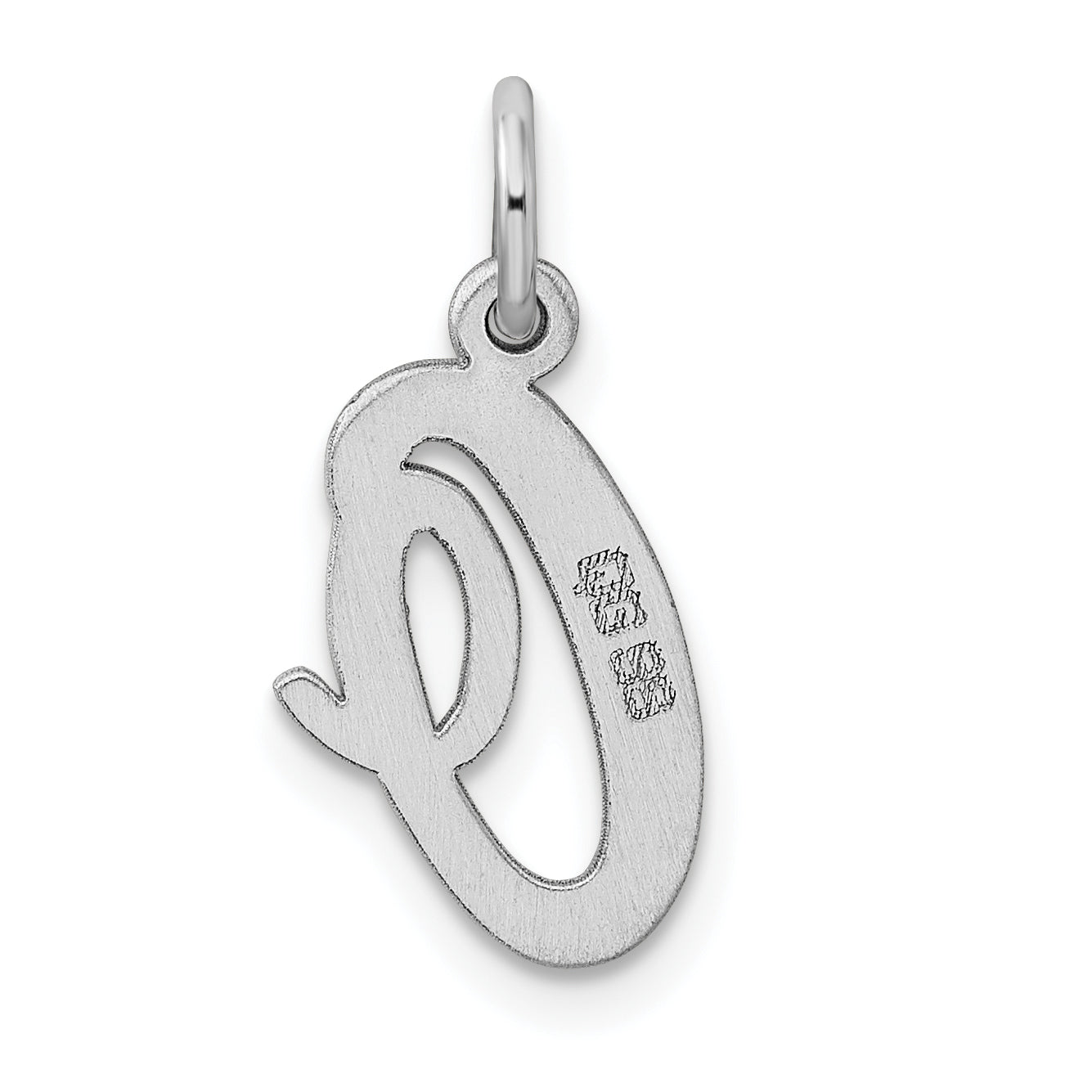 Sterling Silver Rhodium-Plated Script Letter O Initial Charm