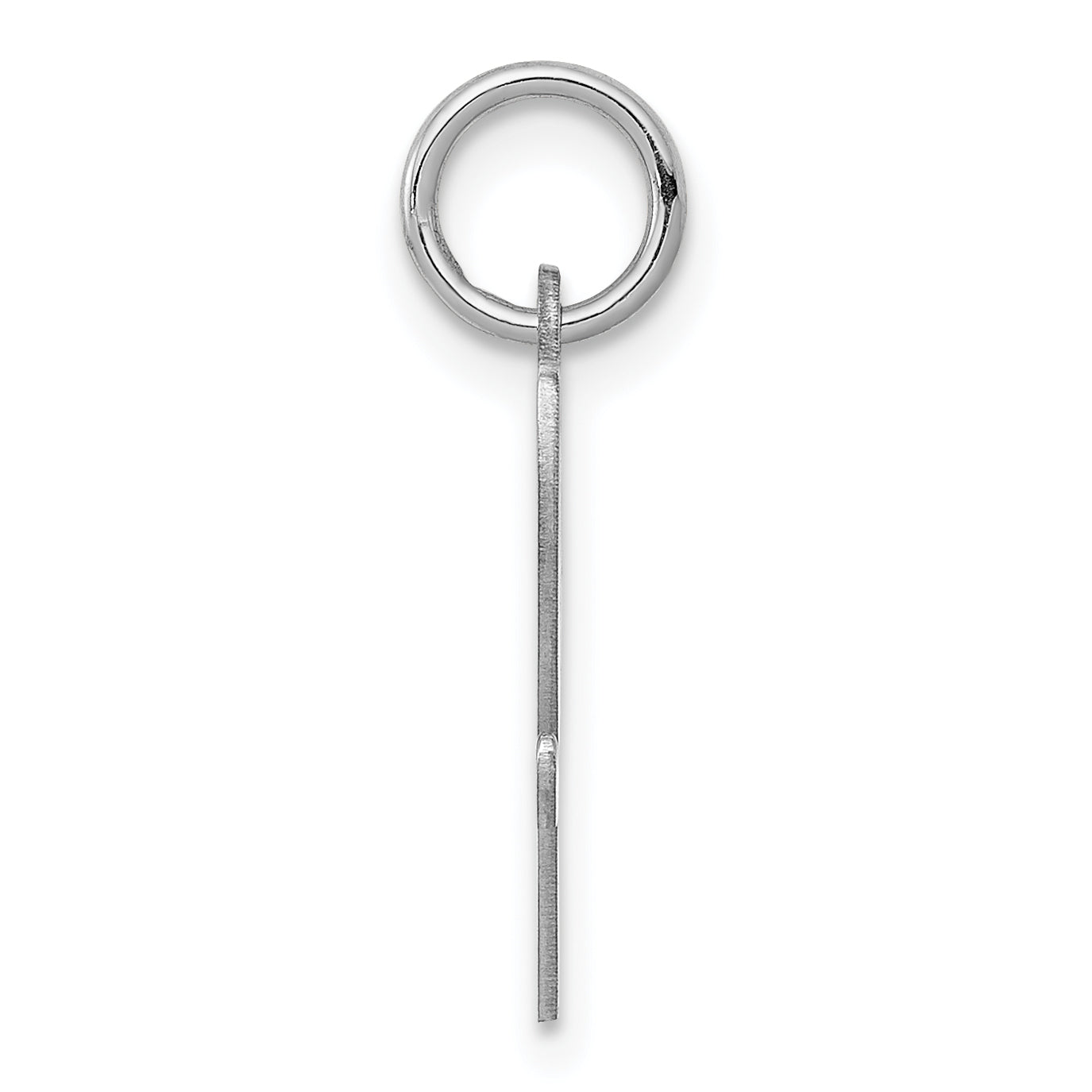 Sterling Silver Rhodium-Plated Script Letter V Initial Charm