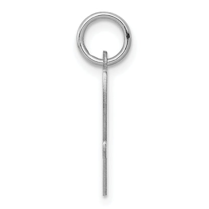 Sterling Silver Rhodium-Plated Script Letter V Initial Charm