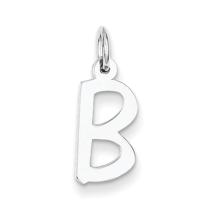 Sterling Silver Medium Slanted Block Initial B Charm