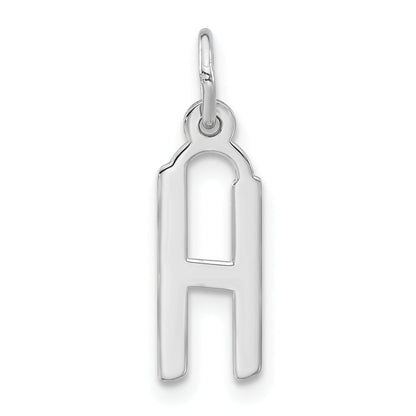 Sterling Silver Polished Medium Slanted Block Initial H Charm