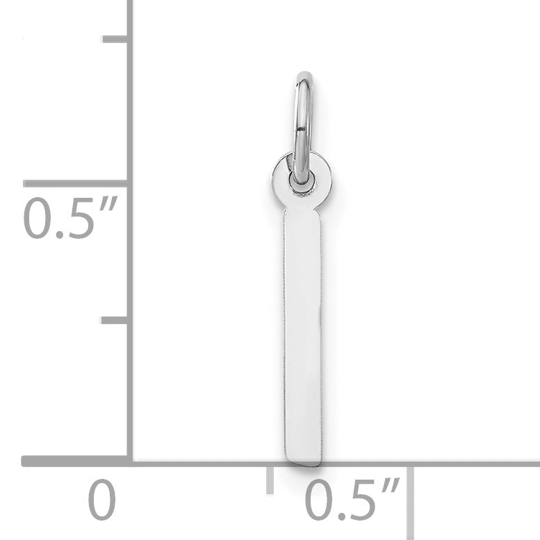 Sterling Silver Medium Slanted Block Initial I Charm