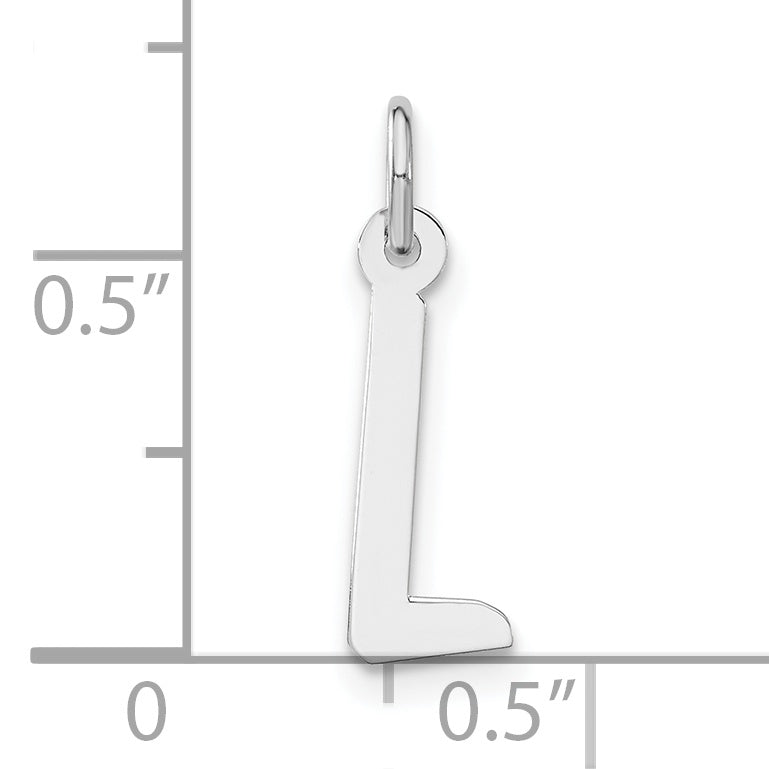 Sterling Silver Medium Slanted Block Initial L Charm