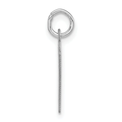 Sterling Silver Polished Medium Slanted Block Initial N Charm