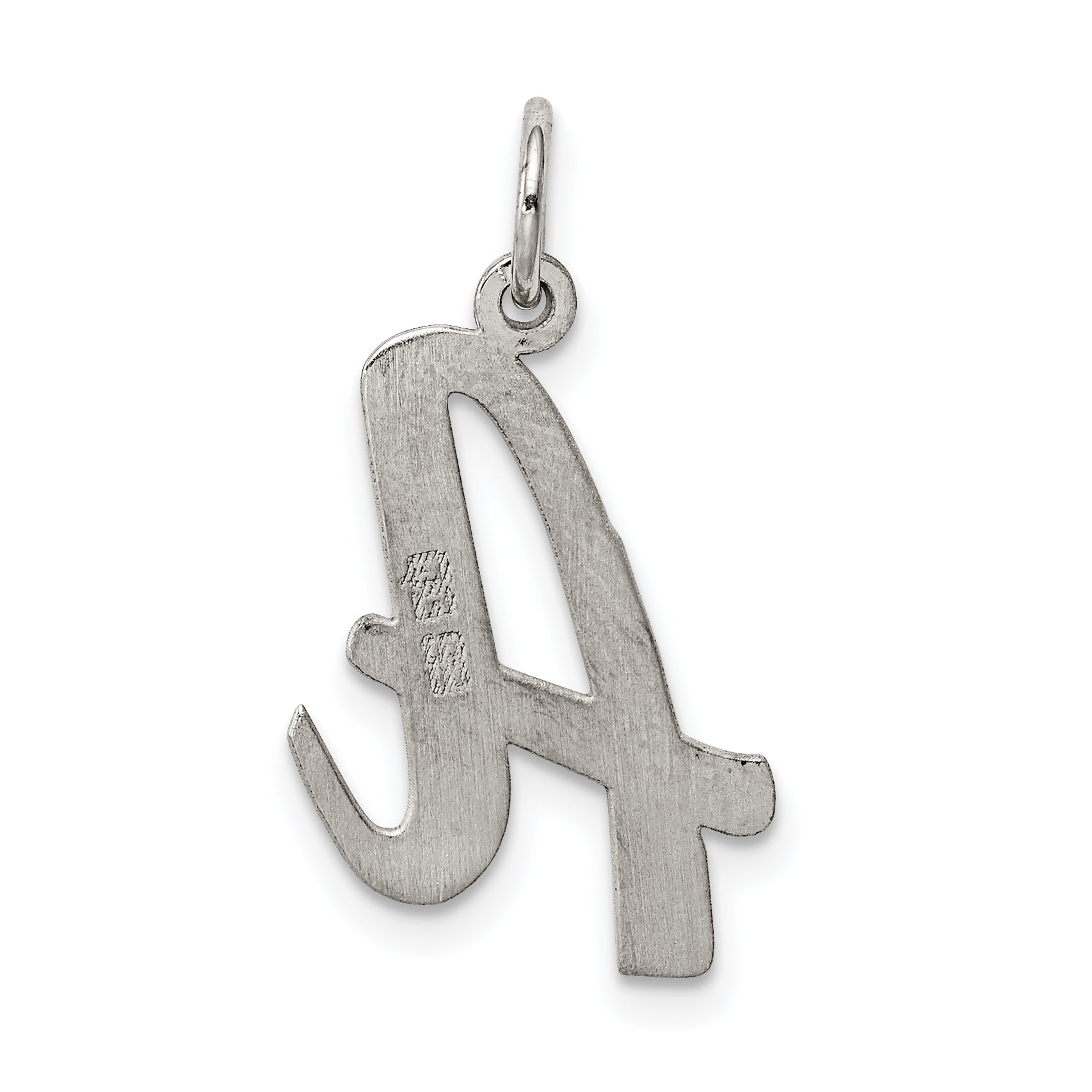 Sterling Silver Rhodium-Plated Script Letter A Initial Charm