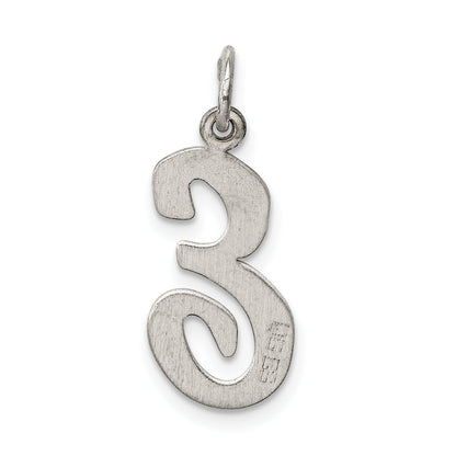 Sterling Silver Rhodium-Plated Script Letter E Initial Charm