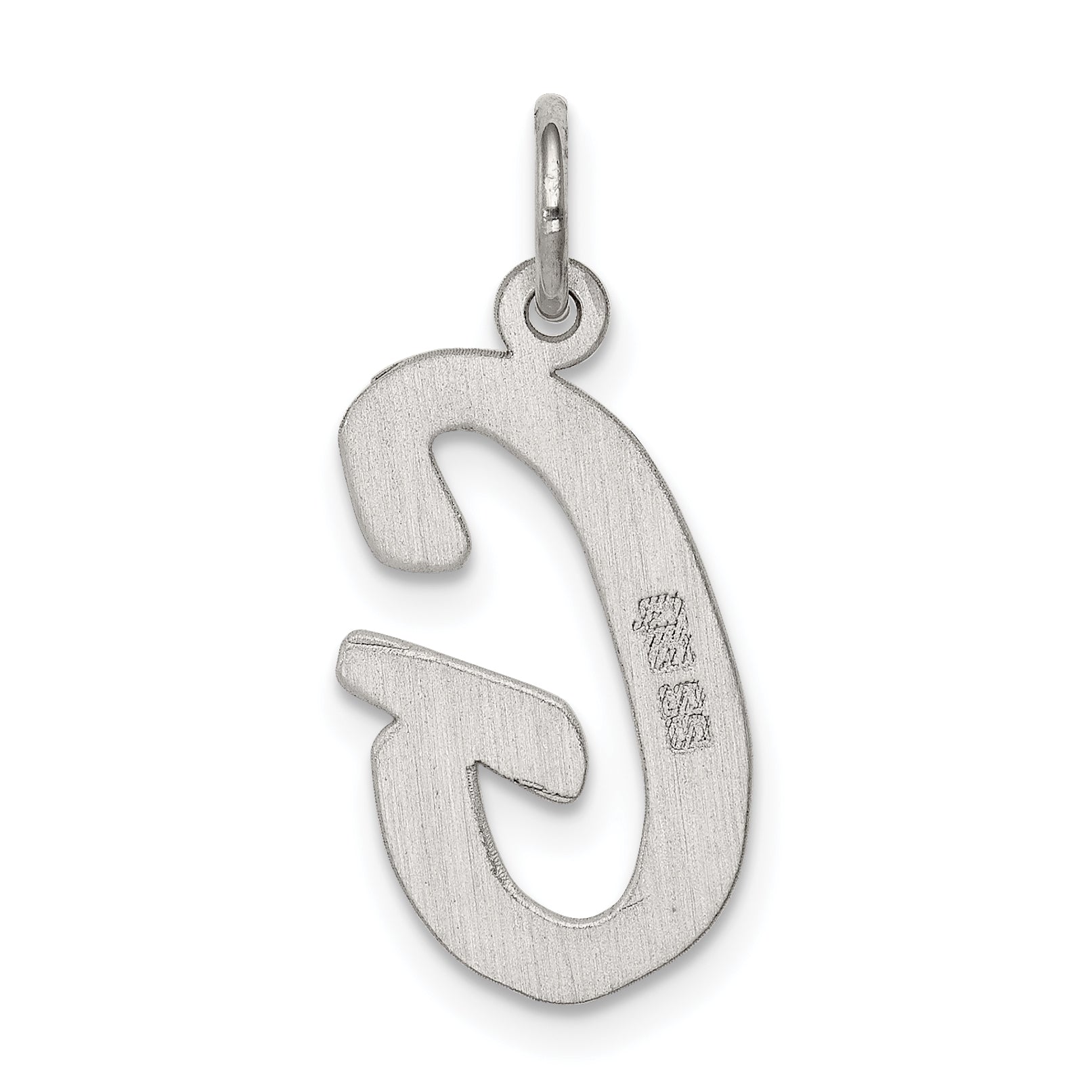 Sterling Silver Rhodium-Plated Script Letter G Initial Charm