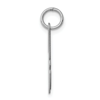 Sterling Silver Rhodium-Plated Script Letter H Initial Charm