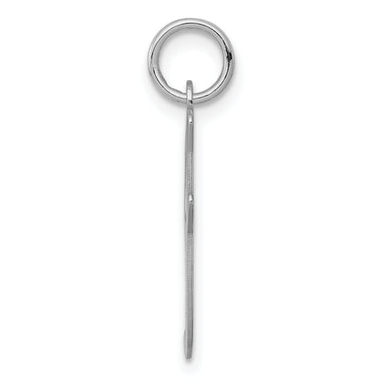 Sterling Silver Rhodium-Plated Script Letter I Initial Charm