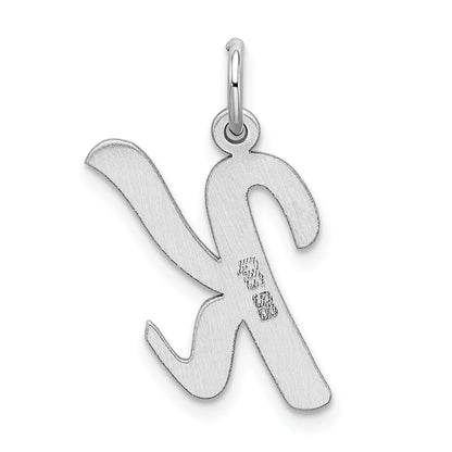 Sterling Silver Rhodium-Plated Script Letter K Initial Charm