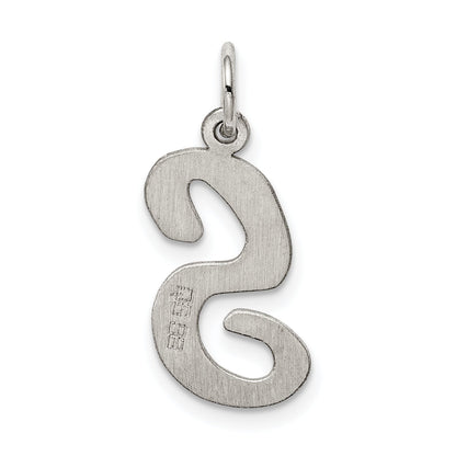 Sterling Silver Rhodium-Plated Script Letter S Initial Charm