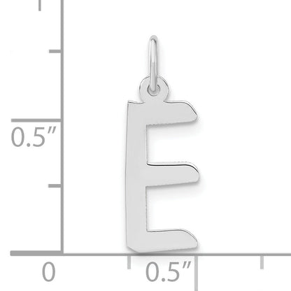Sterling Silver Large Slanted Block Initial E Charm