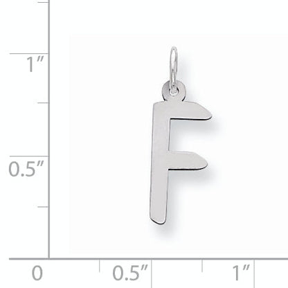 Sterling Silver Large Slanted Block Initial F Charm