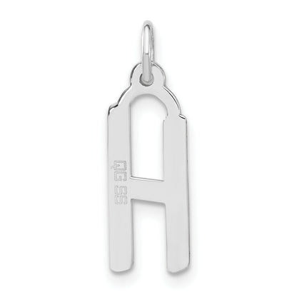 Sterling Silver Large Slanted Block Initial H Charm