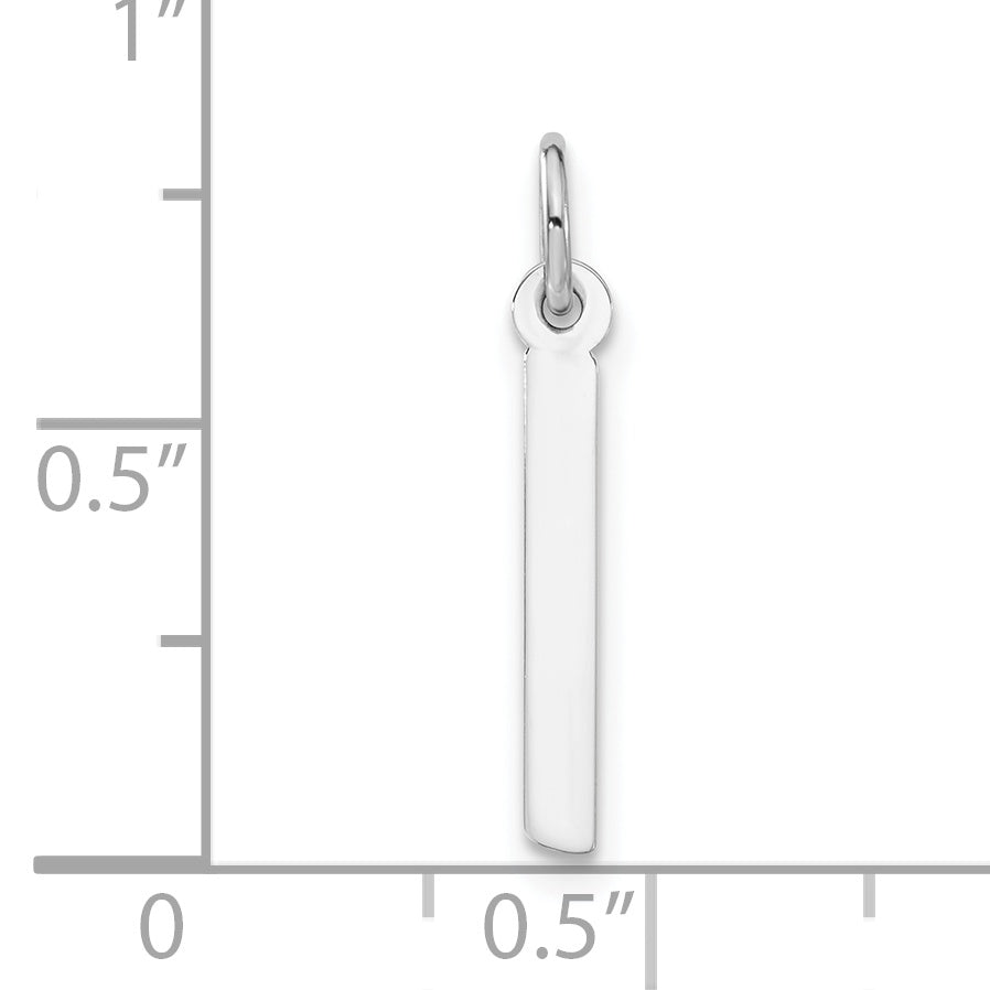 Sterling Silver Large Slanted Block Initial I Charm