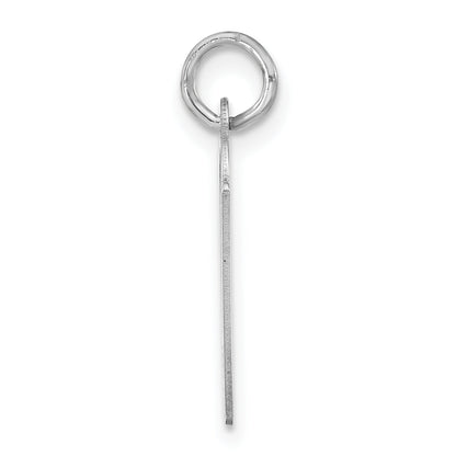 Sterling Silver Polished Large Slanted Block Initial V Charm