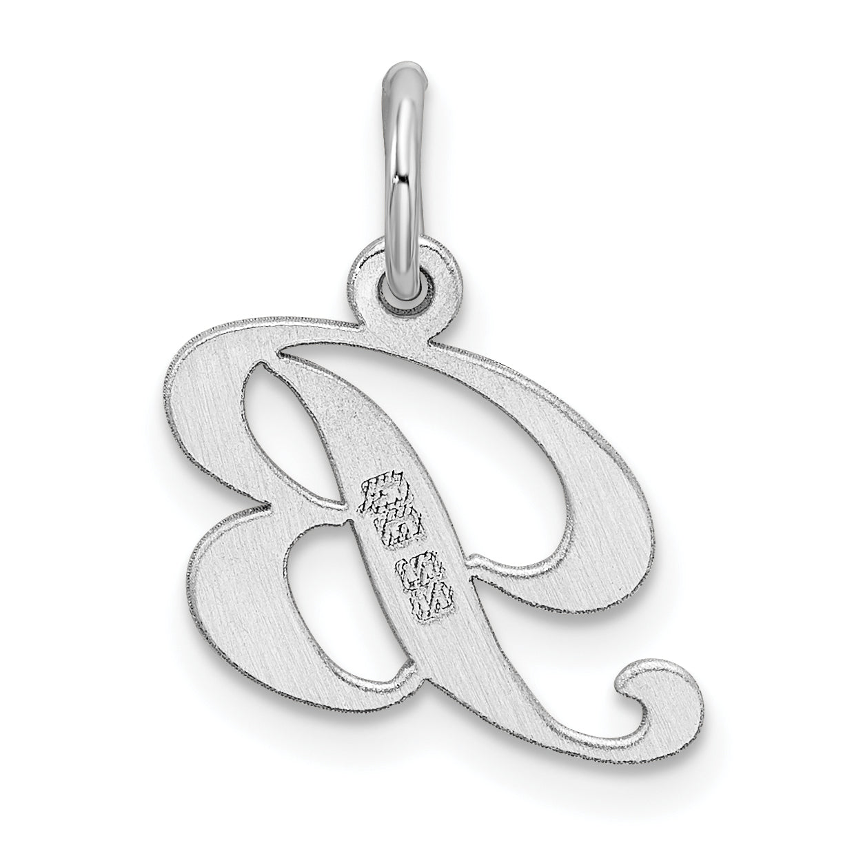 Sterling Silver Rhodium-Plated Fancy Script Letter B Initial Charm