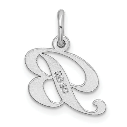 Sterling Silver Rhodium-Plated Fancy Script Letter B Initial Charm