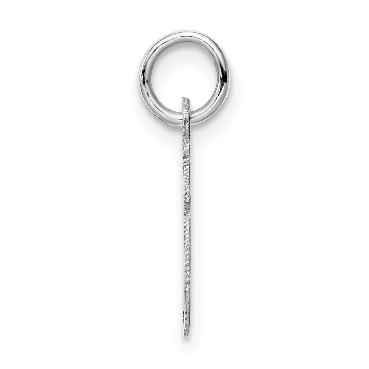 Sterling Silver Rhodium-Plated Fancy Script Letter F Initial Charm