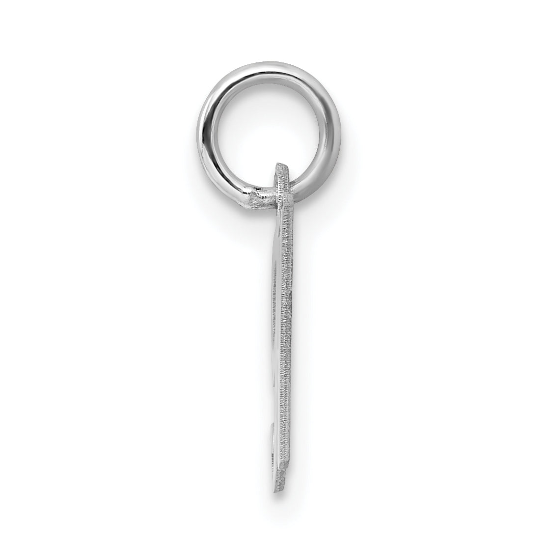 Sterling Silver Rhodium-Plated Fancy Script Letter H Initial Charm