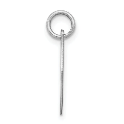 Sterling Silver Rhodium-Plated Fancy Script Letter J Initial Charm