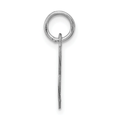 Sterling Silver Rhodium-Plated Fancy Script Letter L Initial Charm