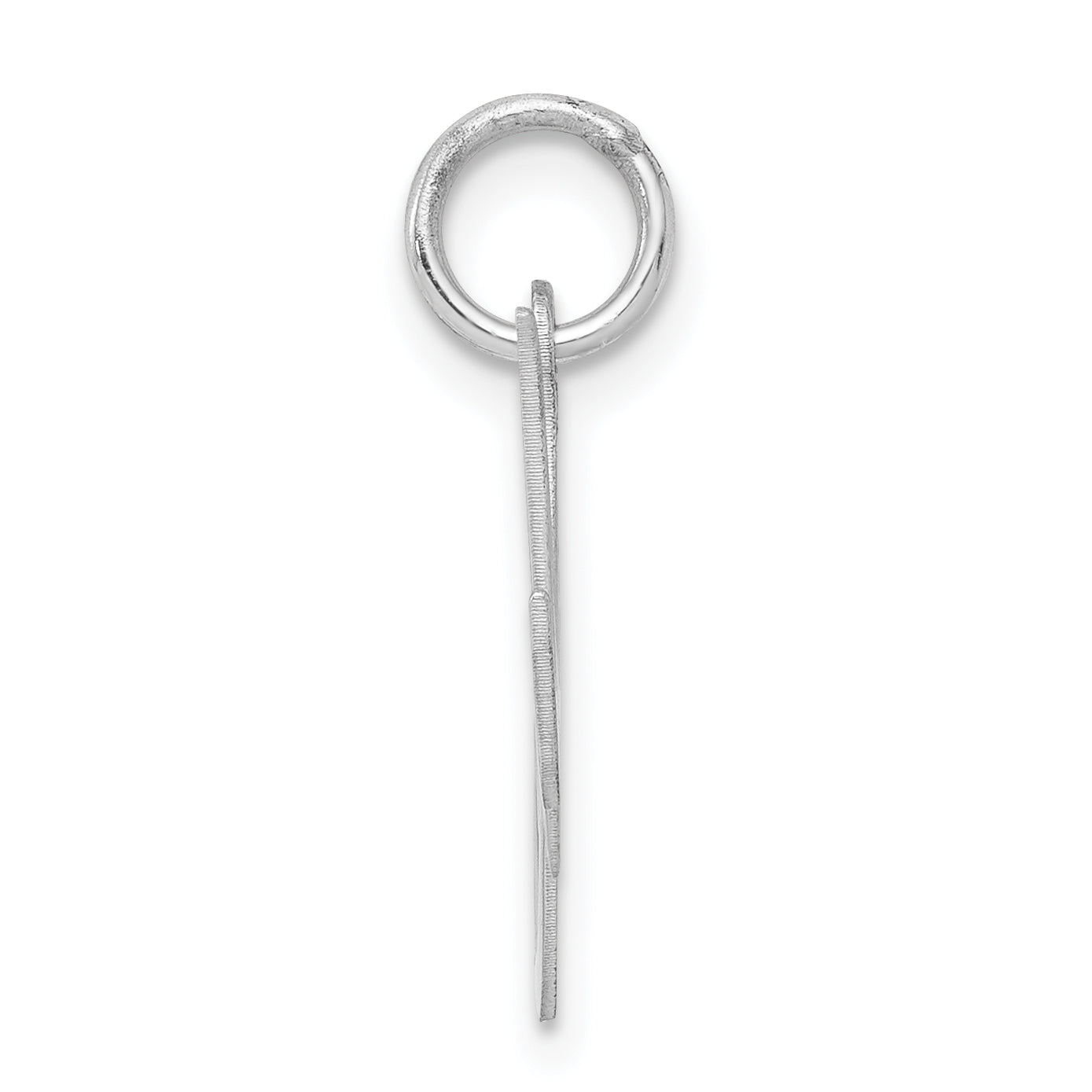 Sterling Silver Rhodium-Plated Fancy Script Letter M Initial Charm