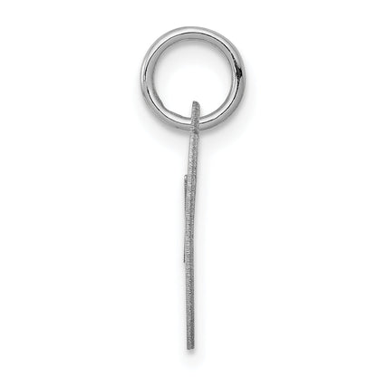 Sterling Silver Rhodium-Plated Fancy Script Letter O Initial Charm