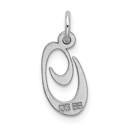 Sterling Silver Rhodium-Plated Fancy Script Letter O Initial Charm