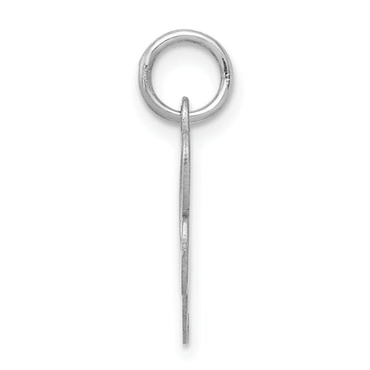 Sterling Silver Rhodium-Plated Fancy Script Letter R Initial Charm