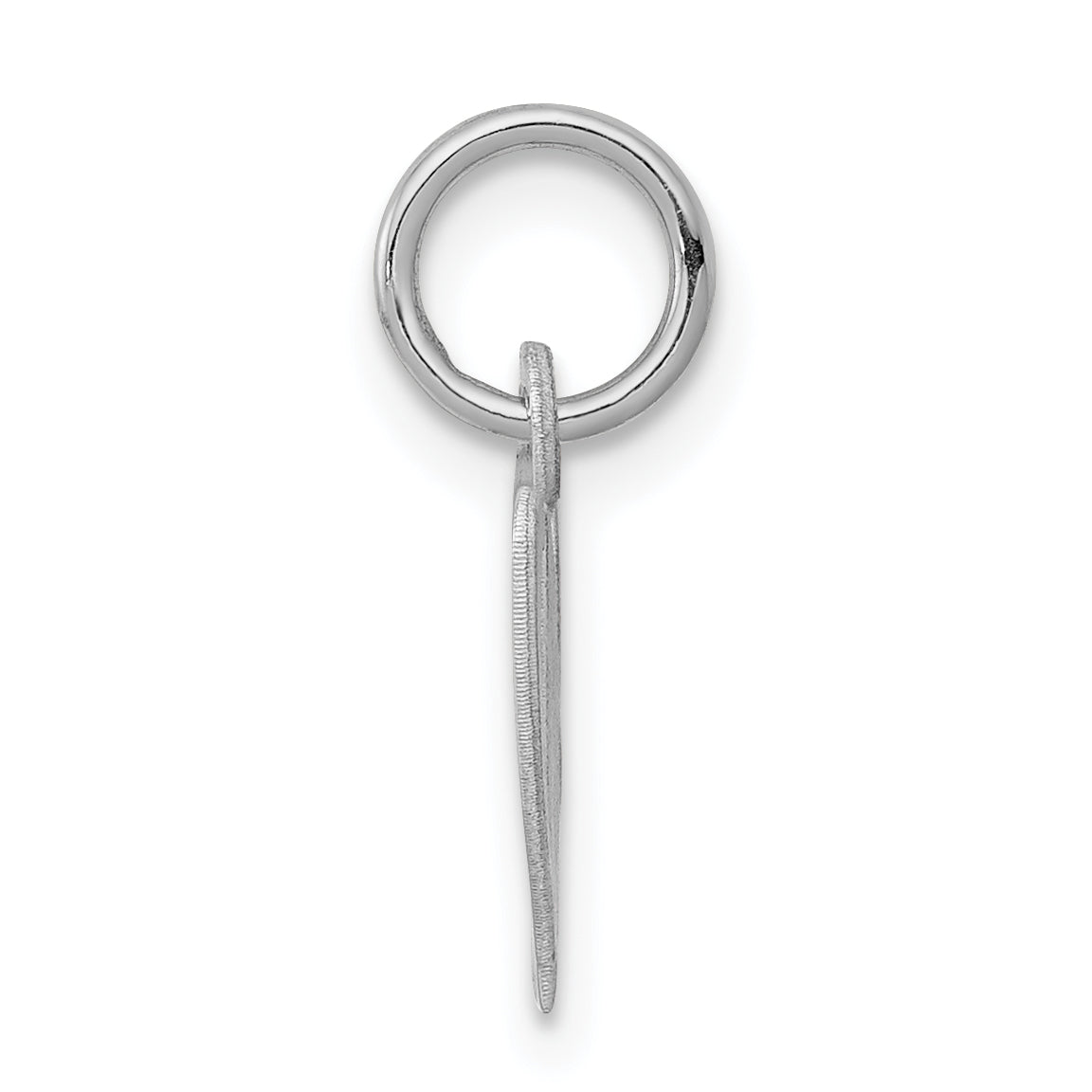 Sterling Silver Rhodium-Plated Fancy Script Letter W Initial Charm