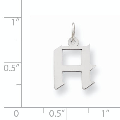 Sterling Silver Small Artisan Block Initial H Charm