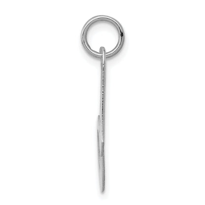 Sterling Silver Rhodium-Plated Fancy Script Letter A Initial Charm