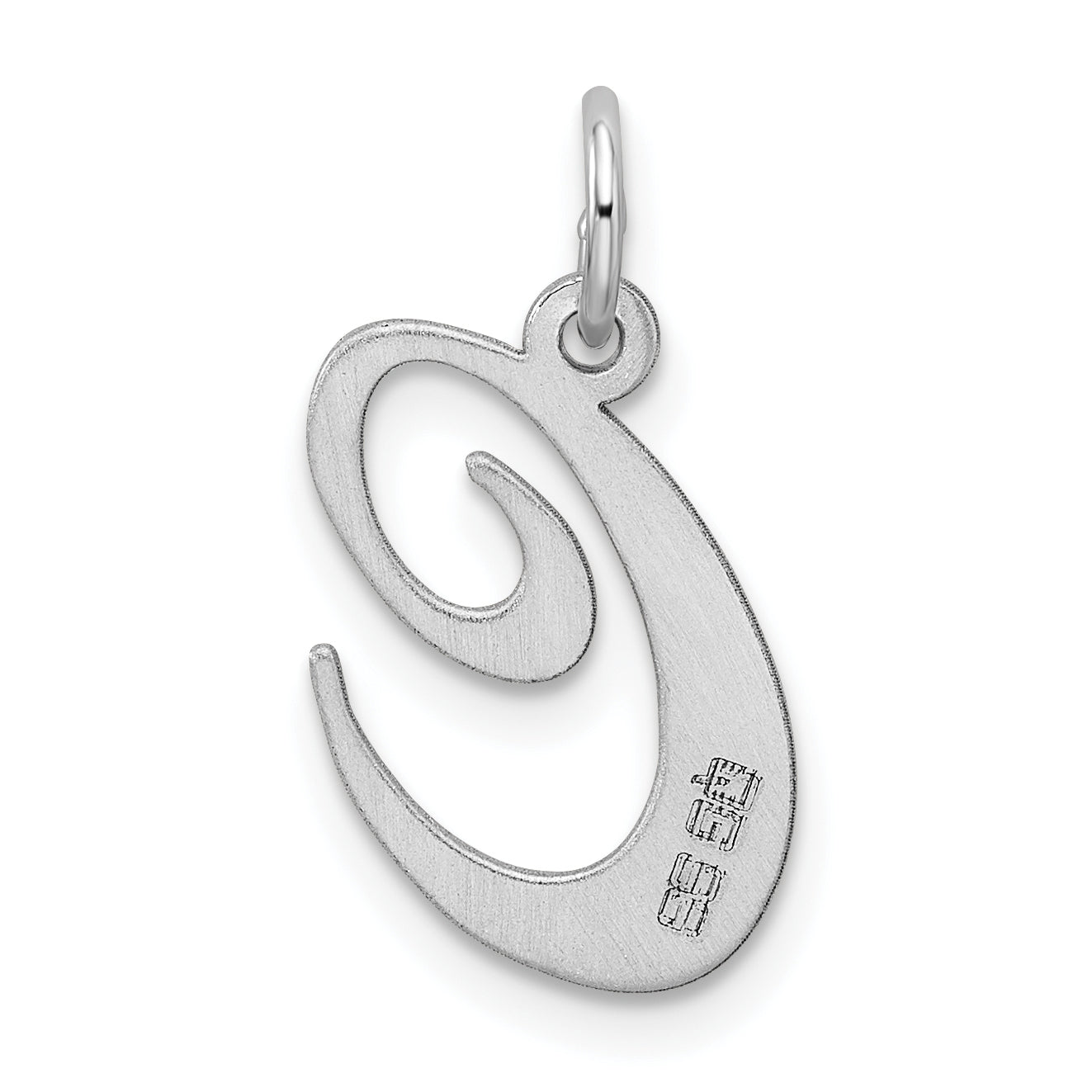 Sterling Silver Rhodium-Plated Fancy Script Letter C Initial Charm