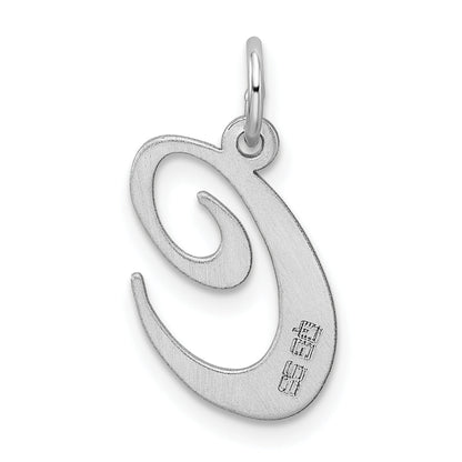 Sterling Silver Rhodium-Plated Fancy Script Letter C Initial Charm